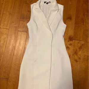 White missguided tuxedo sleeveless dress 6